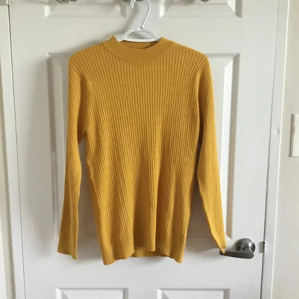 NWOT Gea Mustard Yellow Top  Sweater Casual Women's Plus 70% viscose XXL